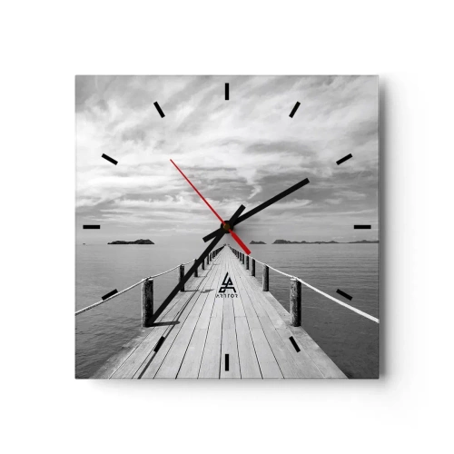 Wall clock - Clock on glass - Maybe a Trip… - 30x30 cm