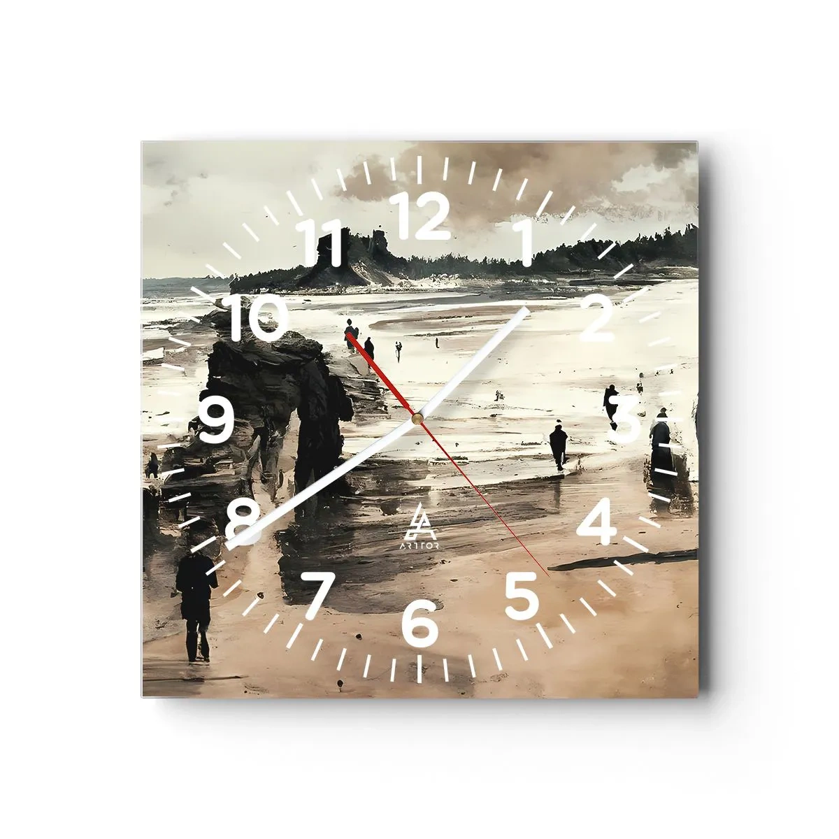 Wall clock - Clock on glass - Summoned - 40x40 cm