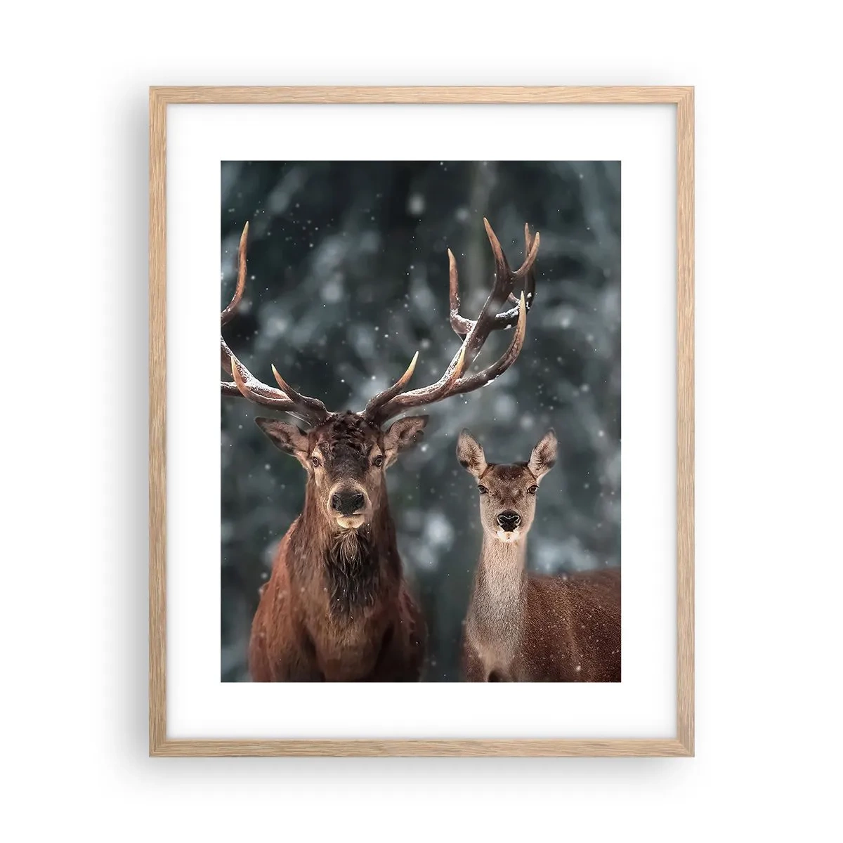 Poster in light oak frame - Master of the Forest with His Wife - 40x50 cm