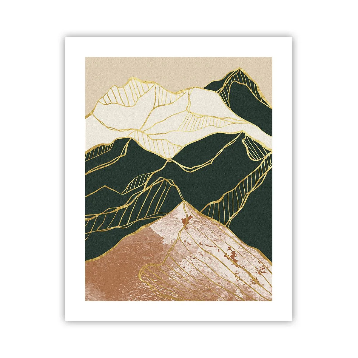 Poster - Golden Peaks - 40x50 cm