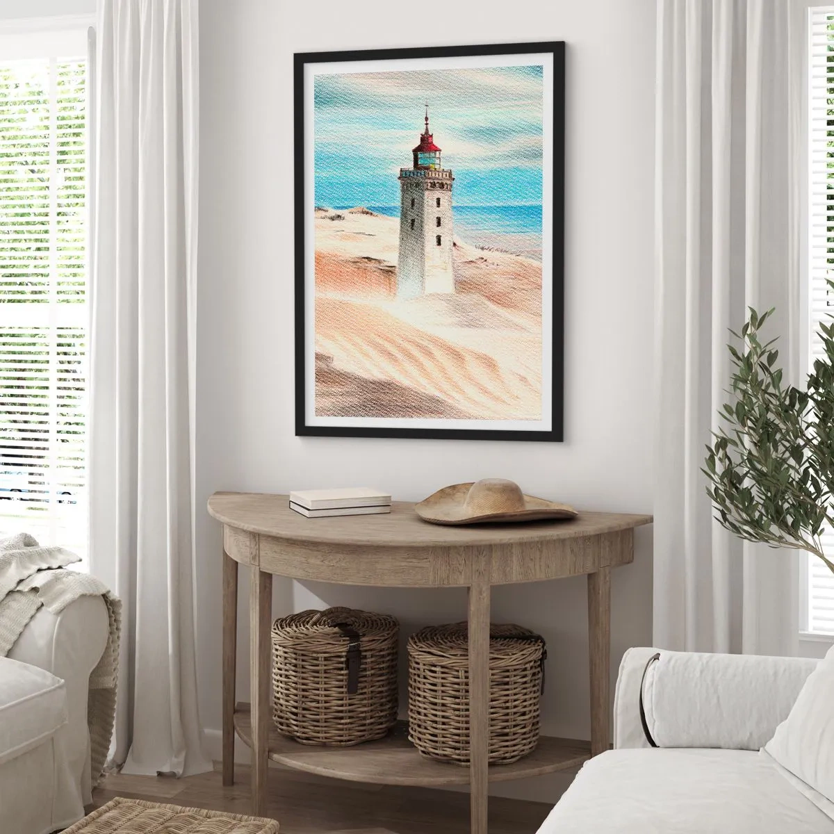 Poster in black frame - Always Staring at the Sea - 30x40 cm