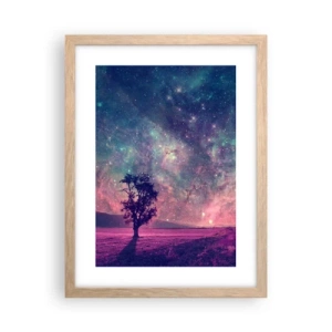 Poster in light oak frame - Under Magical Sky - 30x40 cm