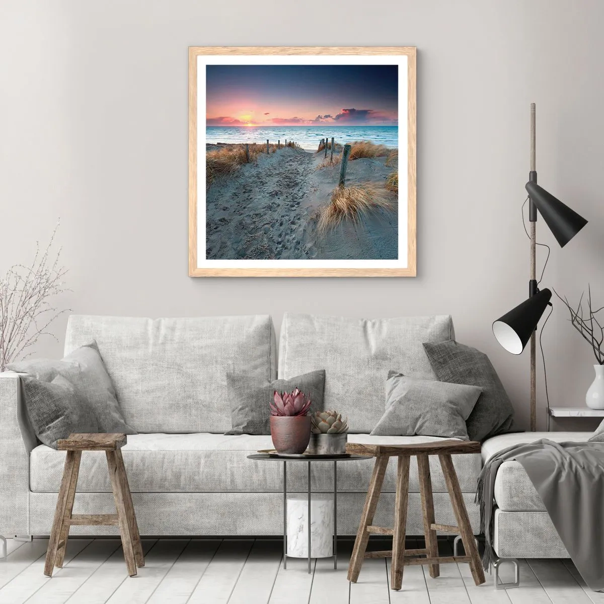 Poster in light oak frame - You Have Spilled a Rainbow of Sparkles… - 30x30 cm