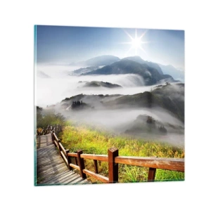 Glass picture - Woven from Glare and Mist - 30x30 cm