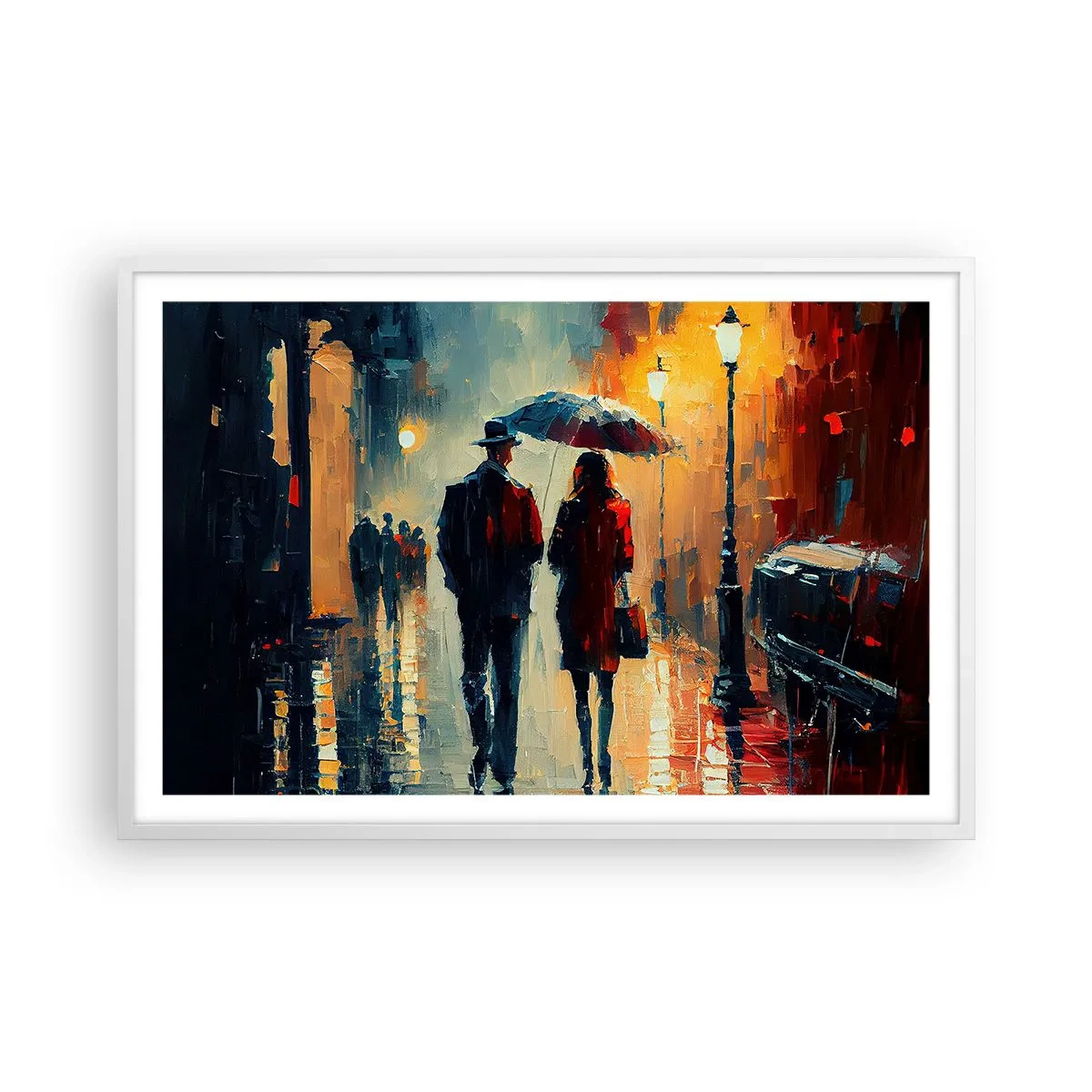 Poster in white frmae - Urban Love Story - 91x61 cm