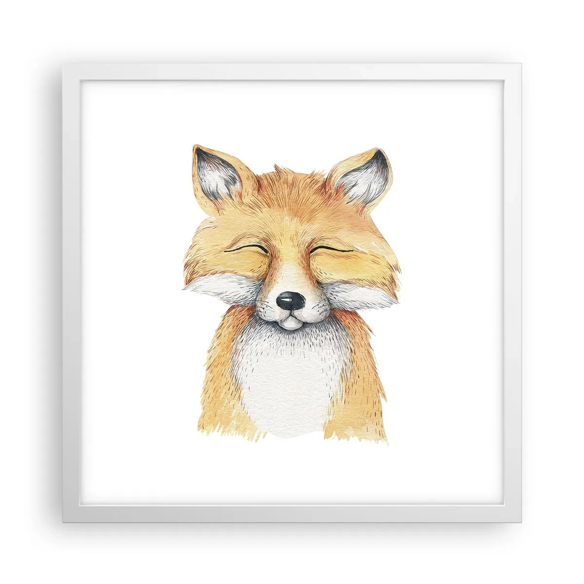 Poster in white frmae - Fox Moods - 40x40 cm