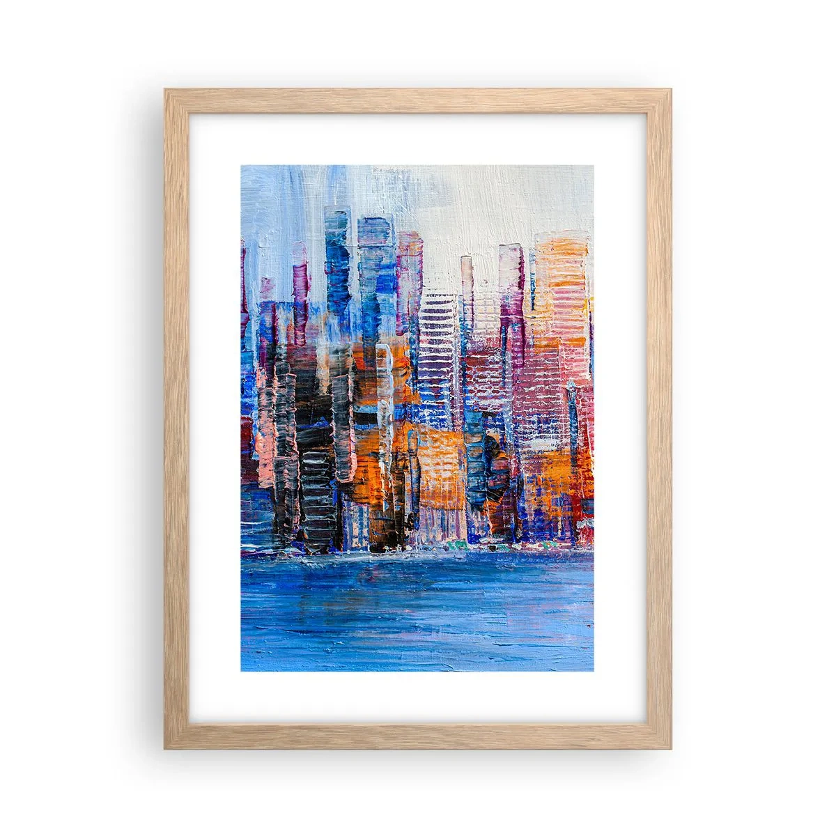 Poster in light oak frame - Joyful Metropolis - 30x40 cm