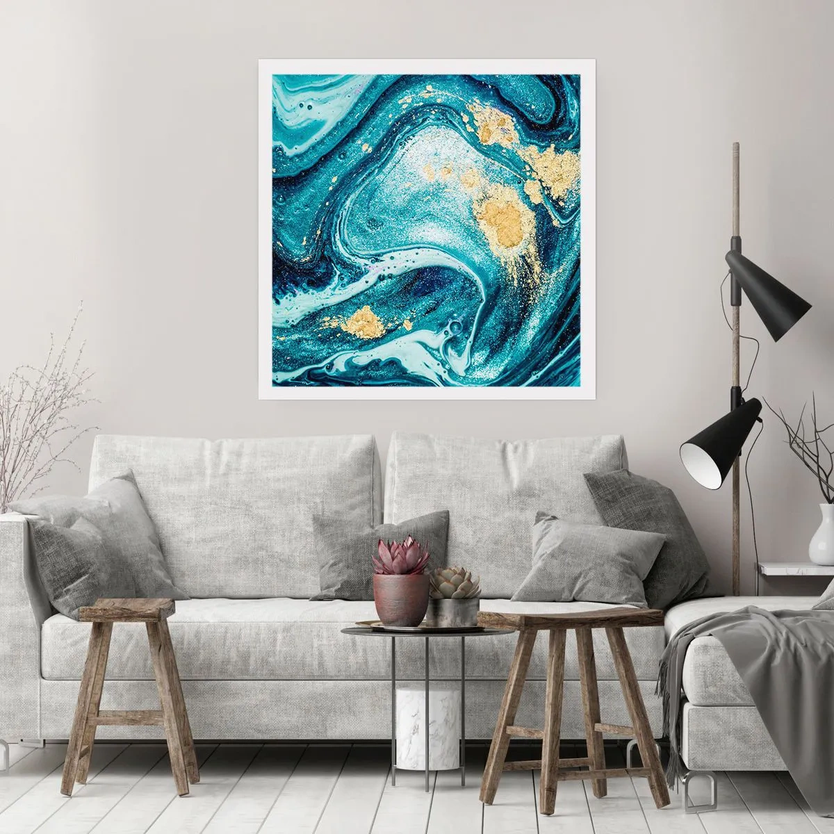 Poster - Blue Whirl - 60x60 cm