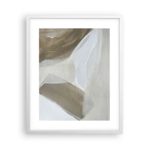 Poster in white frmae - Waves of White - 40x50 cm