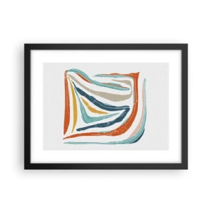 Poster in black frame - Abstract with a Friendly Smile - 40x30 cm