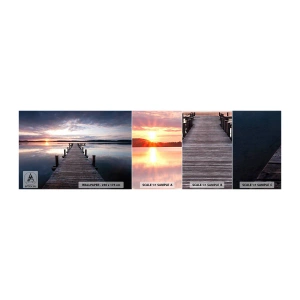 Photo Wallpaper Sample Standard Eco - Quiet Border of Night and Day - Landscape, Lake, Sunset - 100x30 cm