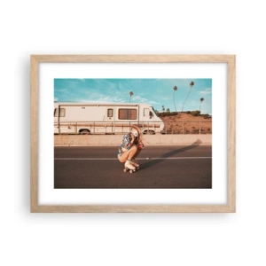 Poster in light oak frame - Smile, Please! - 40x30 cm