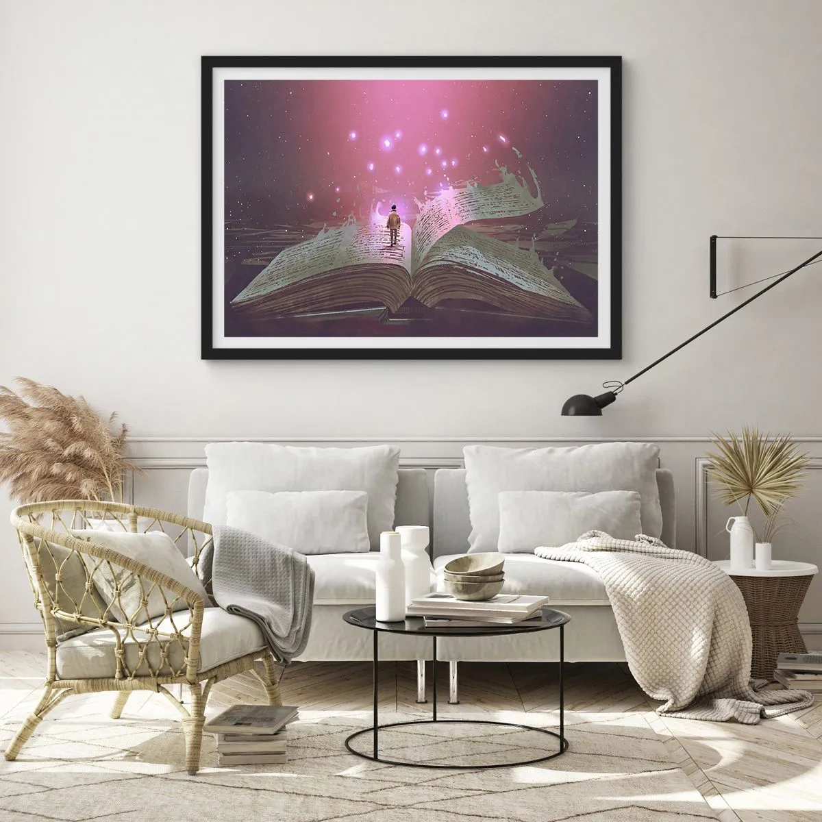 Poster in black frame - Invitation to Another World -Read It! - 70x50 cm