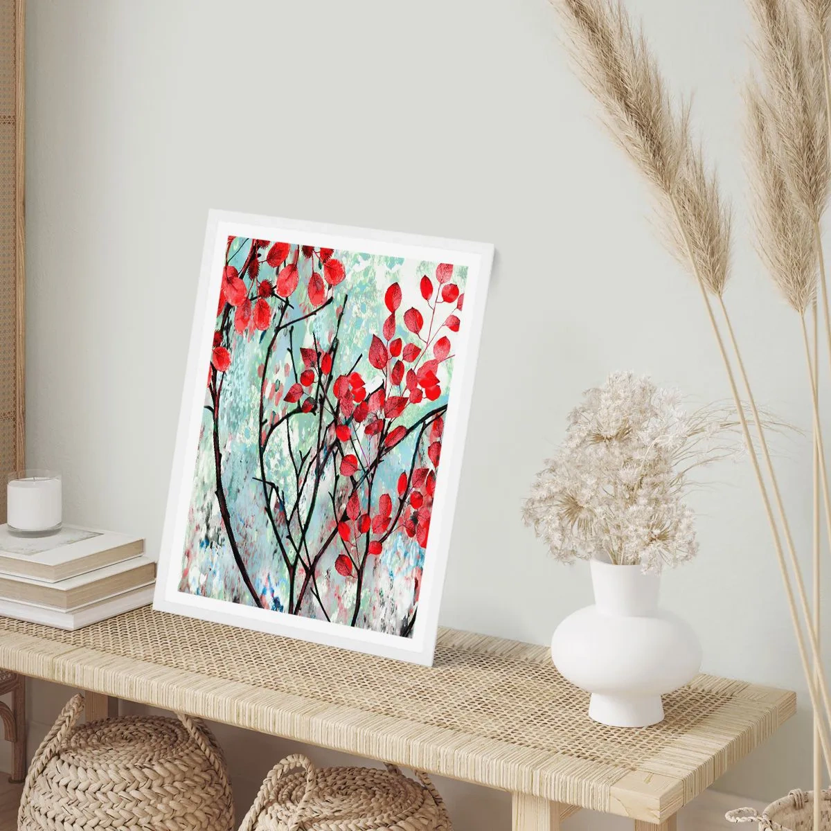 Poster in white frmae - Tree in Scarlet - 50x70 cm