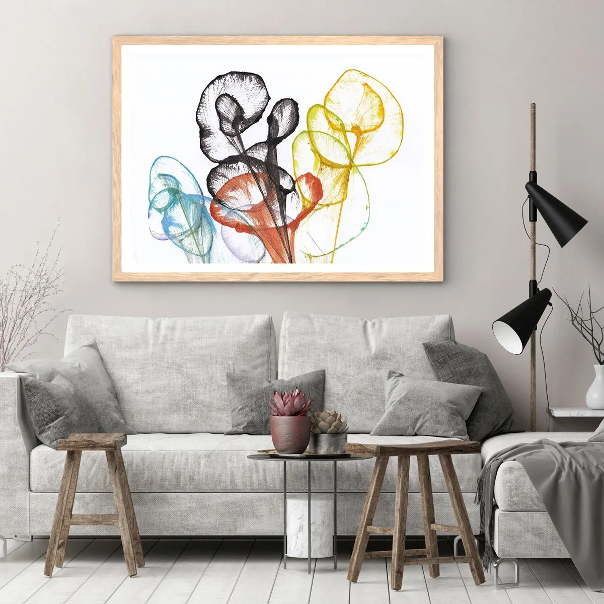 Poster in light oak frame - Flowers with a Soul - 50x40 cm