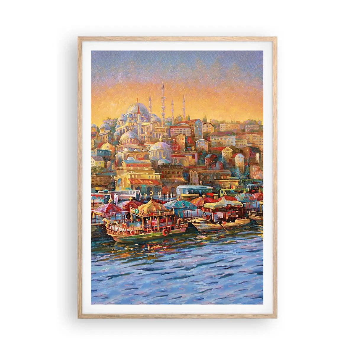 Poster in light oak frame - Istanbul Story - 70x100 cm