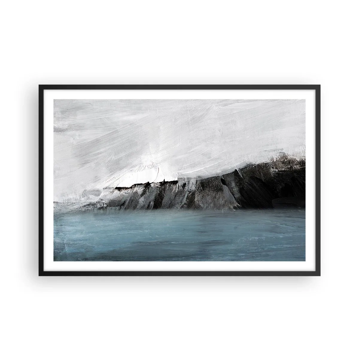 Poster in black frame - Water-Earth: Clash of Elements - 91x61 cm