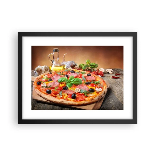 Poster in black frame - With a Real Italian Flavouring - 40x30 cm
