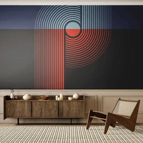 Self-Adhesive Photo Wallpaper Deluxe Sticker - In a Geometrical Embrace - Abstraction, Graphics, Lineart - 100x70 cm