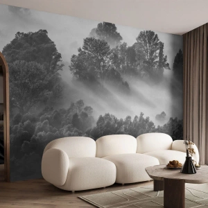 Photo Wallpaper Premium Canvas - Rising from a Sleep - Landscape, Forest, Fog - 400x280 cm