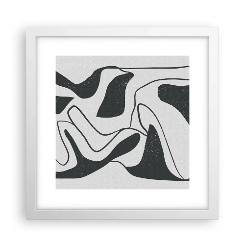 Poster in white frmae - Abstract Fun in a Maze - 30x30 cm