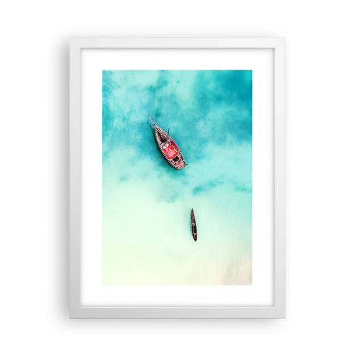 Poster in white frmae - On the Beaches of Zanzibar, When the Tide Is High - 30x40 cm