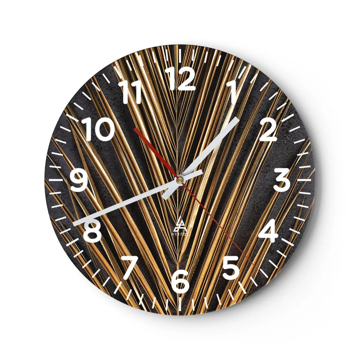 Wall clock - Clock on glass - Gold of the Tropics - 30x30 cm
