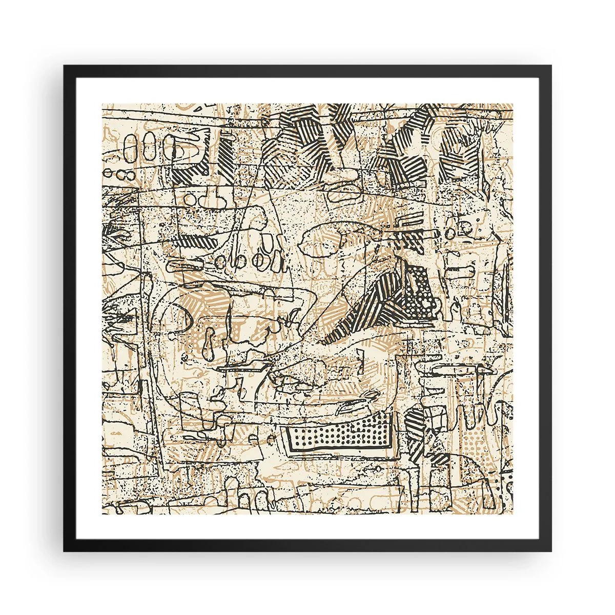 Poster in black frame - Waiting to Be Decoded - 60x60 cm