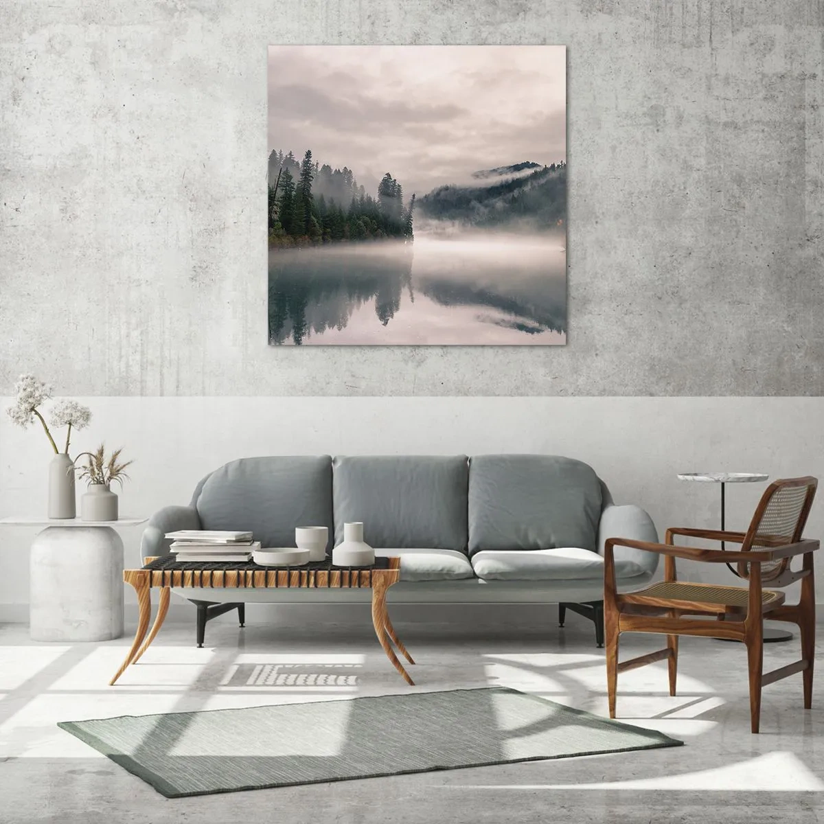 Glass picture - Musing in the Fog - 40x40 cm