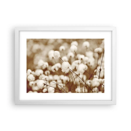 Poster in white frmae - Fluffy field - 40x30 cm