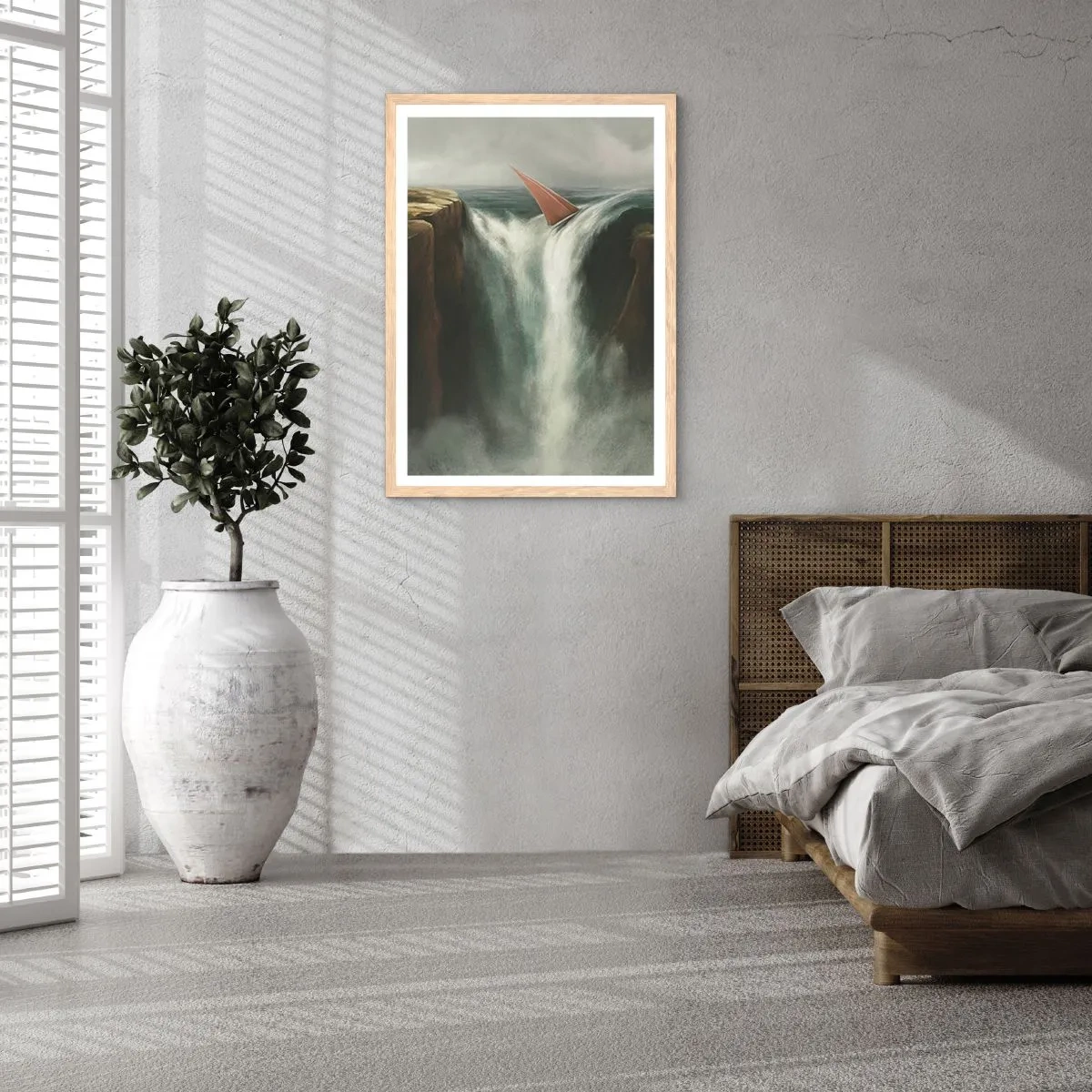 Poster in light oak frame - Life Warning - 40x50 cm