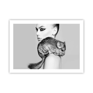 Poster - Lady with a Chinchilla - 70x50 cm