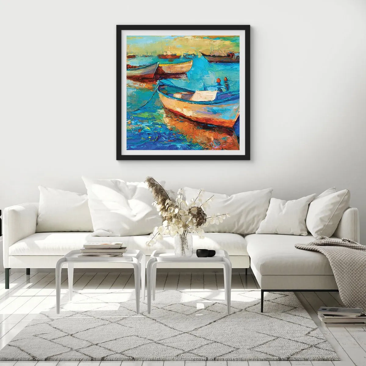 Poster in black frame - In a Southern Bay - 60x60 cm