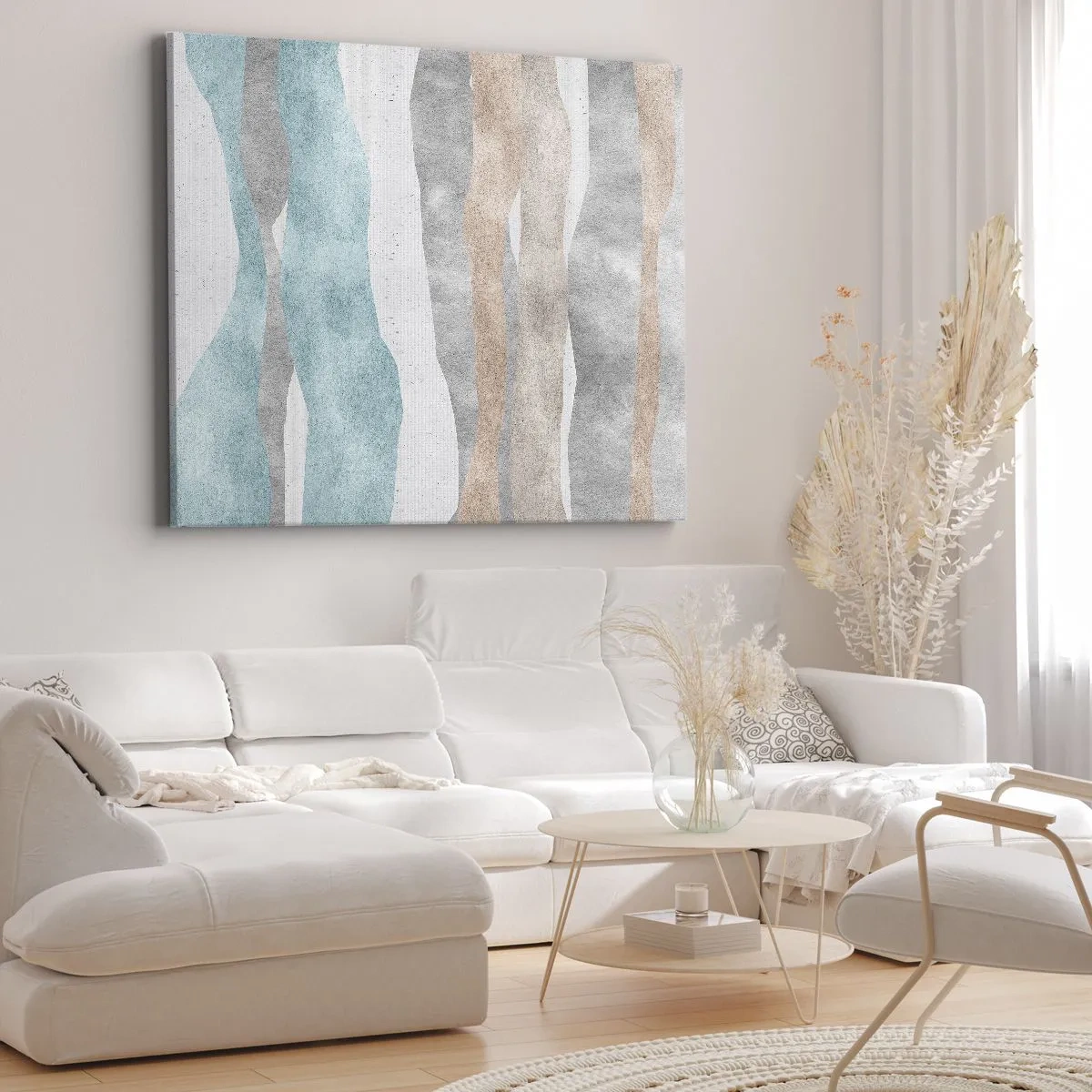 Canvas picture - Abstract stripes in pastel shades - 70x50cm - Study of Continuity - Modern wall decoration for the living room and bedroom ARTTOR