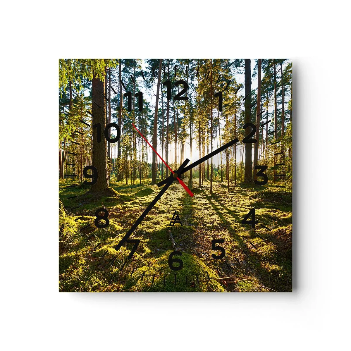 Wall clock - Clock on glass - Deep in the Forest - 40x40 cm