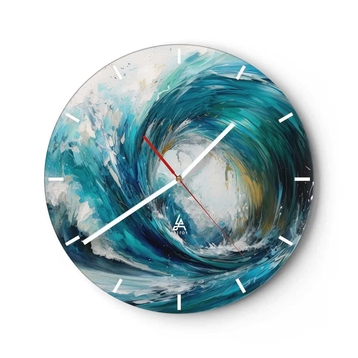 Wall clock - Clock on glass - Sea Portal - 40x40 cm