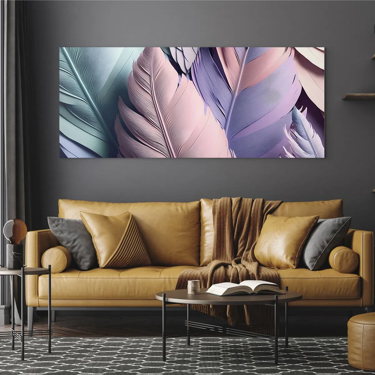 Glass picture - Birdie Chic - 90x30 cm