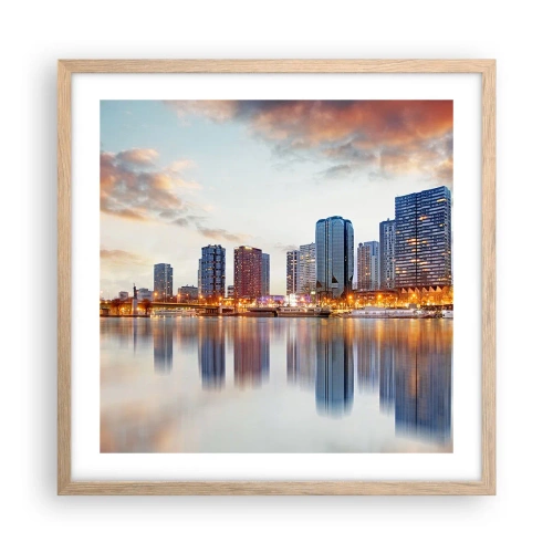 Poster in light oak frame - Monumental Peace of Paris - 50x50 cm