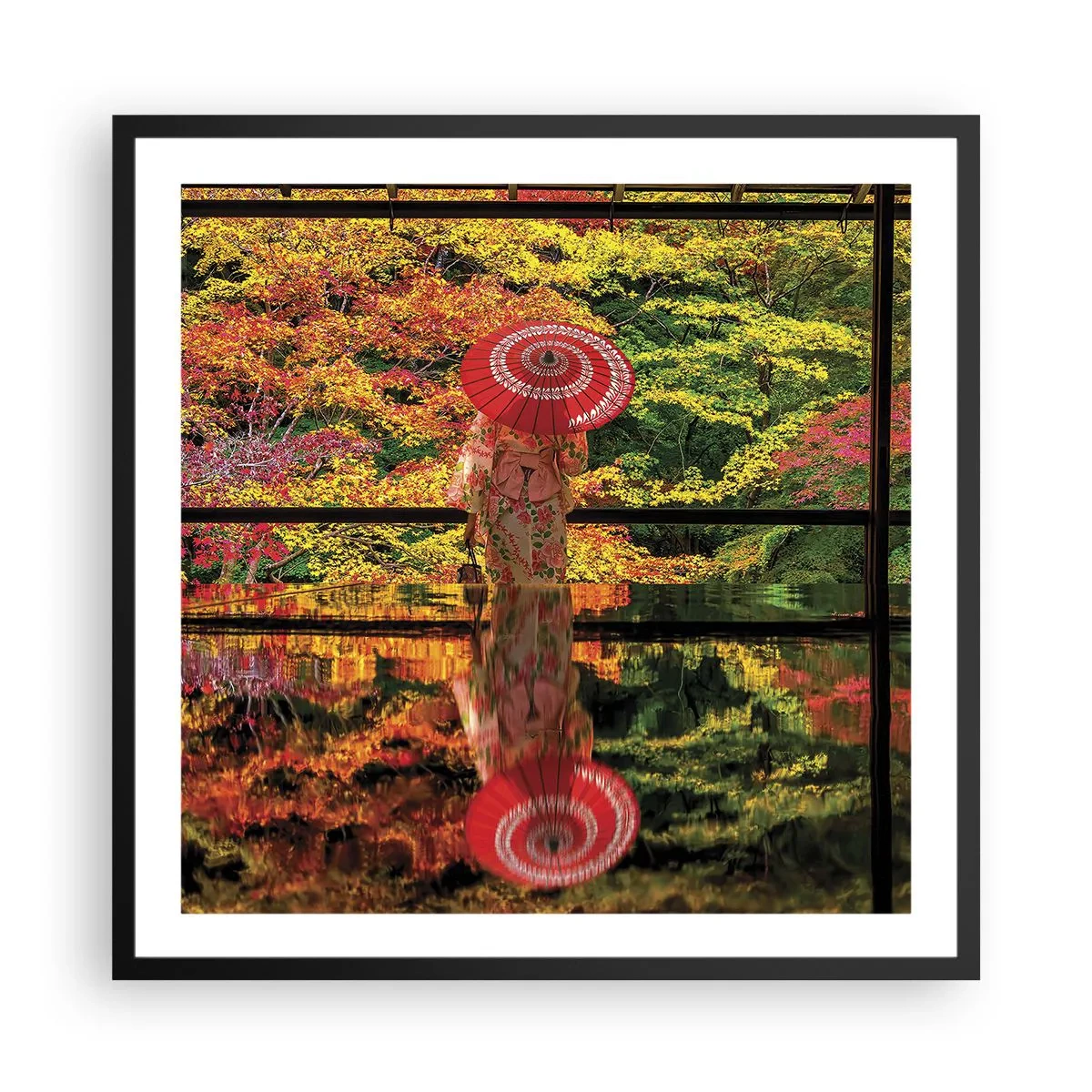 Poster in black frame - In a Temple of Nature - 60x60 cm