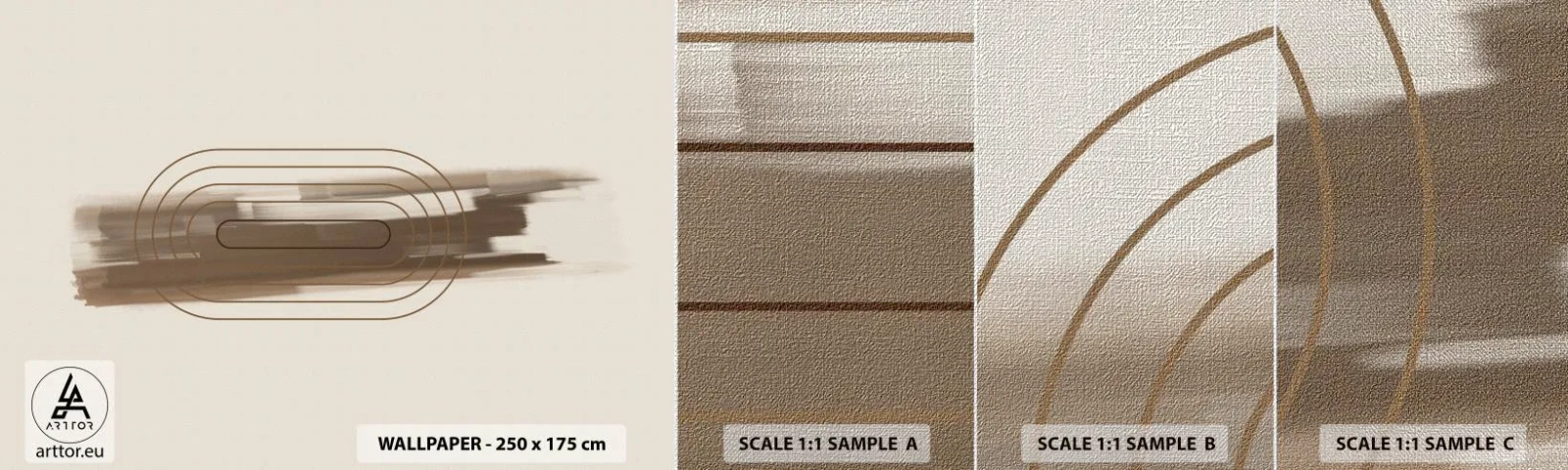 Photo Wallpaper Sample Premium Canvas - Blast of Grey - Abstraction, Piece, Modern Art - 100x30 cm