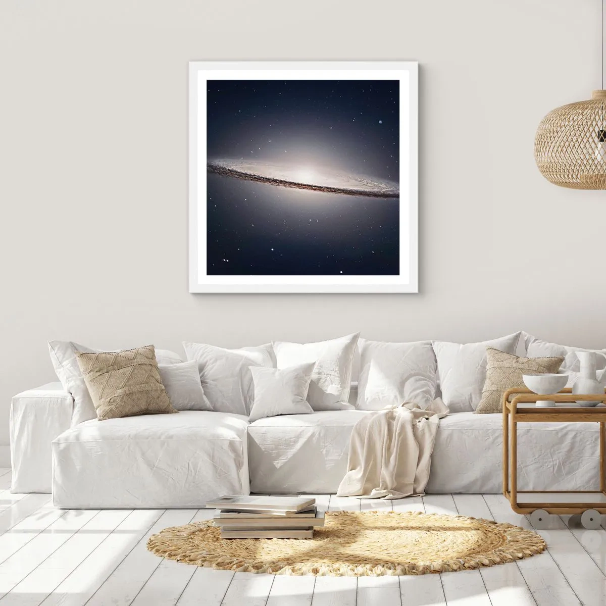 Poster in white frmae - A Long Time Ago in a Distant Galaxy - 30x30 cm