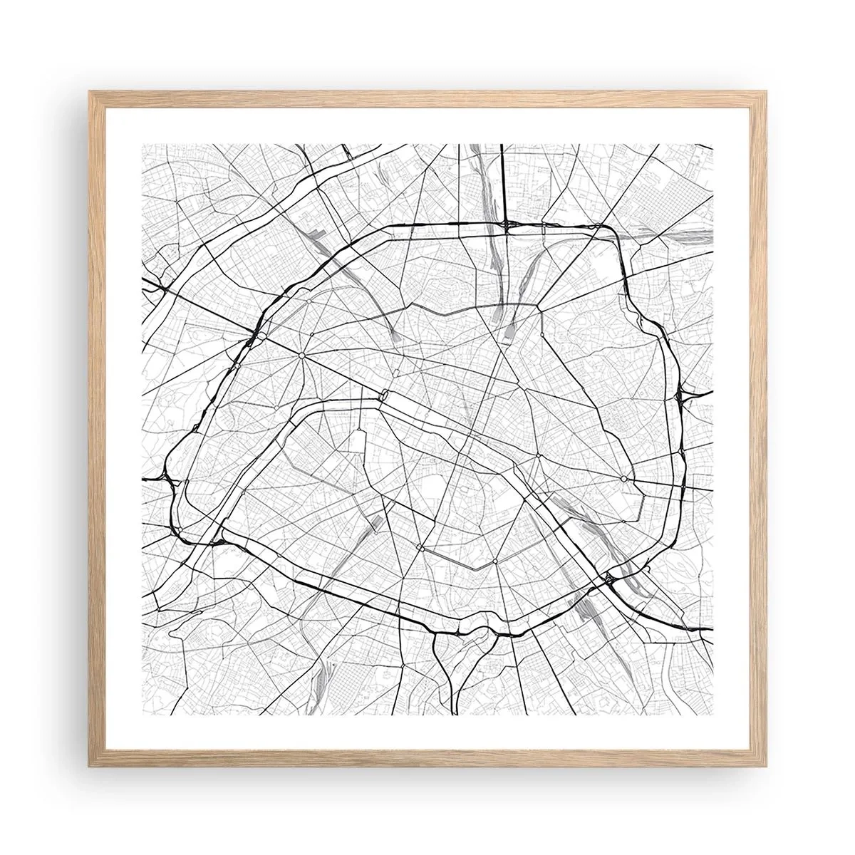 Poster in light oak frame - Flower of Paris - 60x60 cm