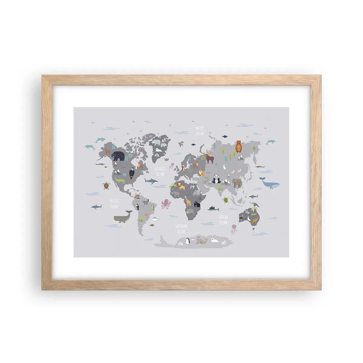 Poster in light oak frame - Tell Me Where You Are From - 40x30 cm