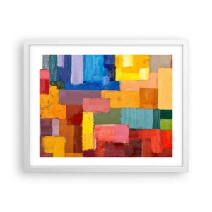 Poster in white frmae - Each Different, All Colourful - 50x40 cm