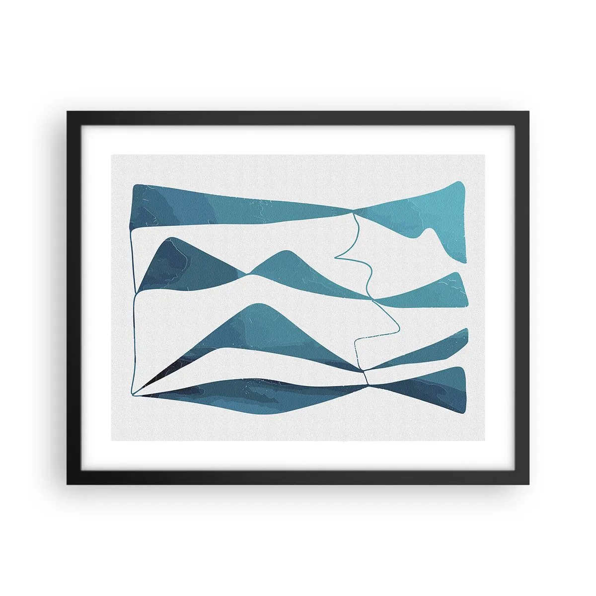 Poster in black frame - Abstract: Turquoise Relation - 50x40 cm