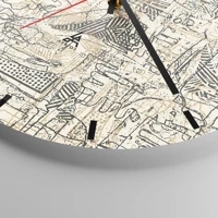 Clock face with lines