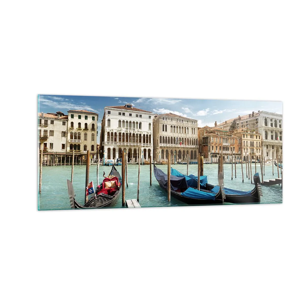 Glass picture - Palaces in Blue - 100x40 cm