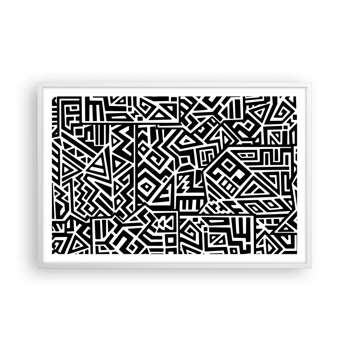 Poster in white frmae - Precolumbian Composition - 91x61 cm