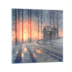 Glass picture - Only the Sun Drops by - 60x60 cm