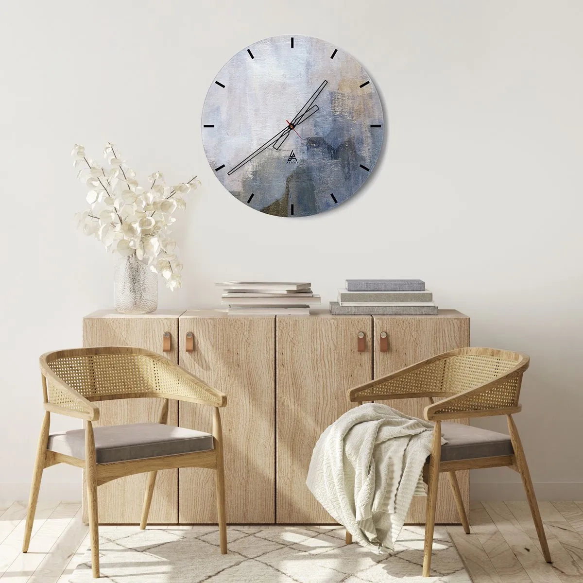 Wall clock - Clock on glass - Tones and Chords of Colours - 40x40 cm